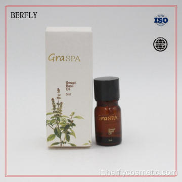 5 ml di olio essenziale di aromaterapia per il corpo puro al basilico dolce